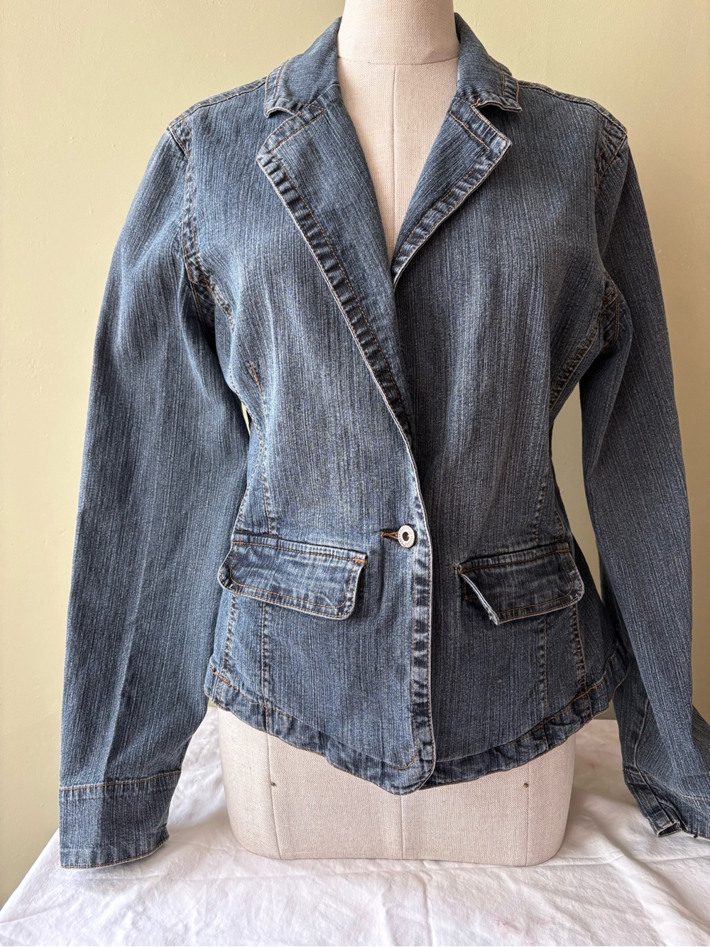 Guess Denim Blazer Jacket Blue gray size xxl Stretch Cool Nightlife Spring